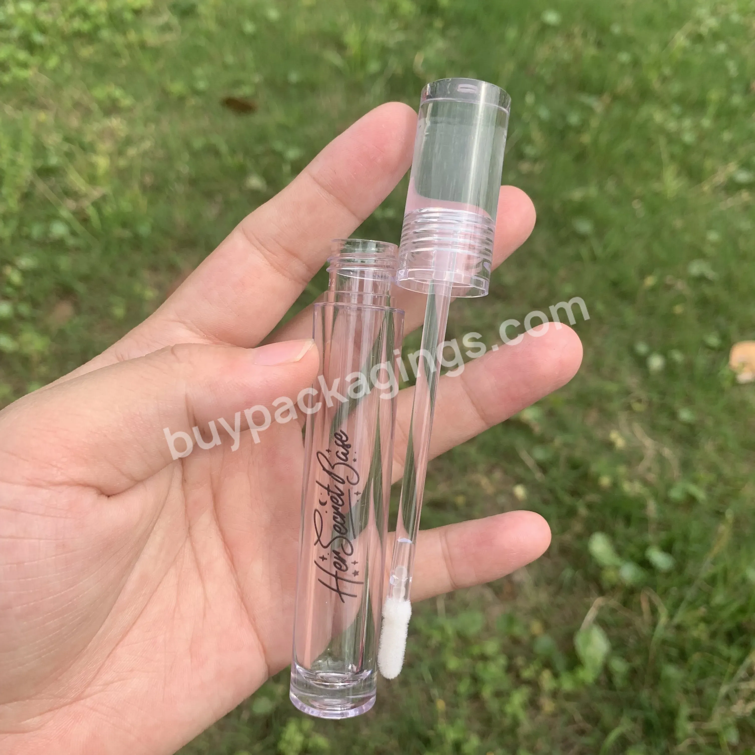 In Stock All Clear Plastic Lip Gloss Tube With Applicator Round And Square Cosmetic Packaging - Buy Clear Plastic Square Tube,Eco-friendly Cosmetic Tube Packaging,Clear Plastic Tubes With Lid.