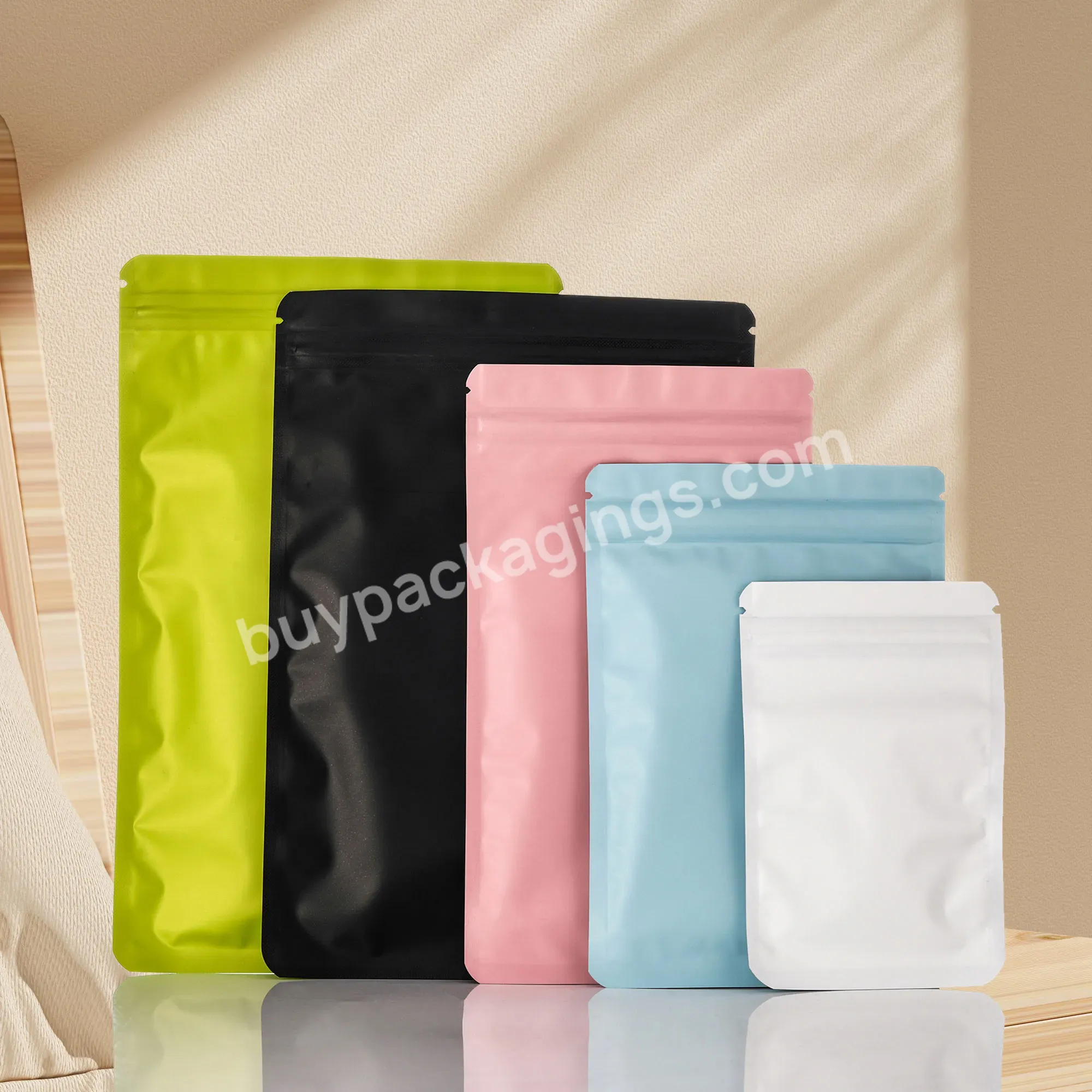 In Stock Colored Mylar Ziplock Bag Matte Aluminum Foil Plastic Flat Self Seal Bag - Buy Flat Bottom Plastic Bags.