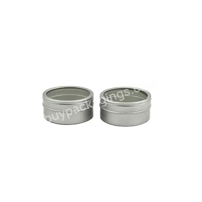 In Stock Empty Aluminum Jar Metal Round Candy Tins Lip Balm Ointment Cosmetic Packaging Pvc Window