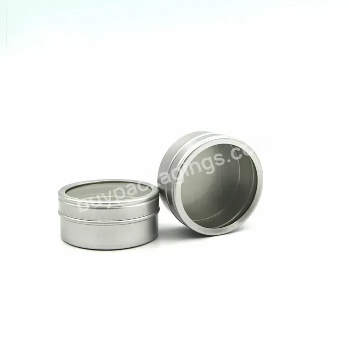 In Stock Empty Aluminum Jar Metal Round Candy Tins Lip Balm Ointment Cosmetic Packaging Pvc Window