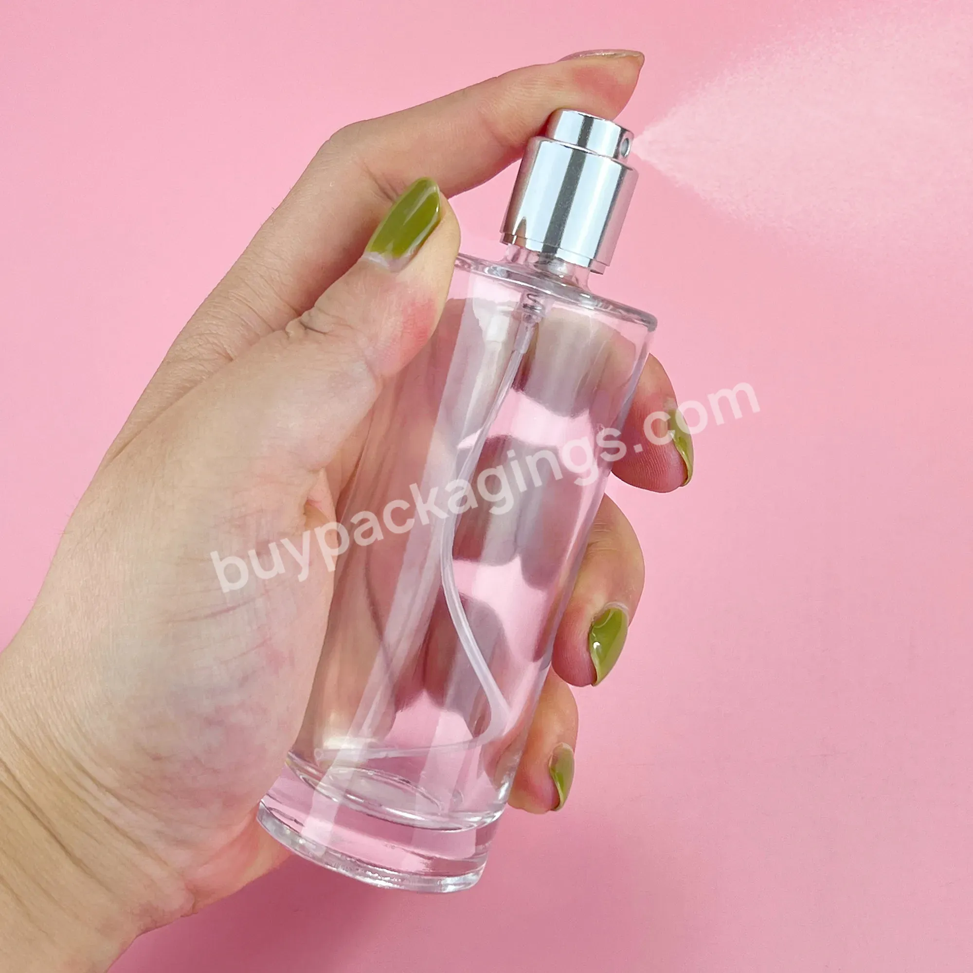 In Stock Empty High Quality Cylinder Transparent Oem Glass 50 Ml 100ml Perfume Bottle With Customized Packaging Pump Sprayer - Buy Bulk Fragrance Perfume Bottles Atomizer Hair Spray 50 Ml Perfume Bottle,Perfume Bottles Small Quantity Hair Care Essent