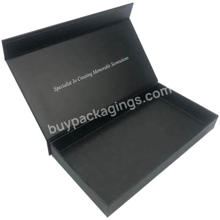 In stock low MOQ black color magnetic folding gift box for packaging