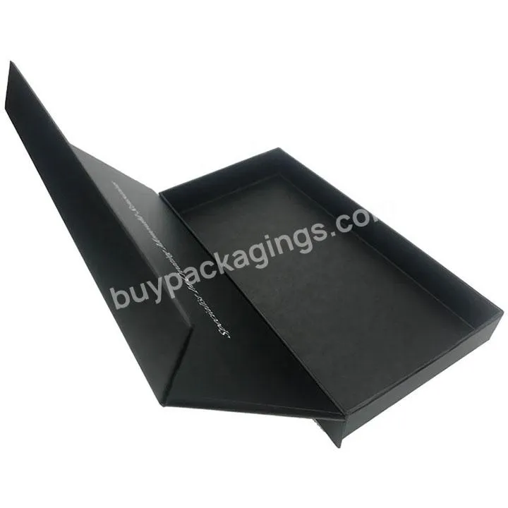 In stock low MOQ black color magnetic folding gift box for packaging