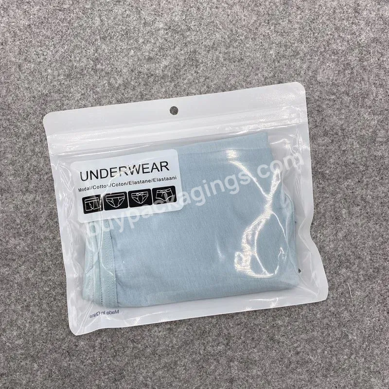 In Stock One Side Transparent One Side White Bag Women Underwear Packaging Bags Plastic Zip Lock Clear Plastic Bag With Zipper - Buy Zipper Bag Clothing Packaging,Polybag Zipper Water Proof Heat Seal For Clothes Garment Satin With Clear Cosmetic Fros