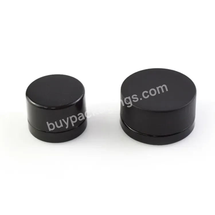 In Stock Round Jar 5ml 7ml 9ml Childproof Black Premium Cr Glass Oil Concentrate Container With Cr Lid