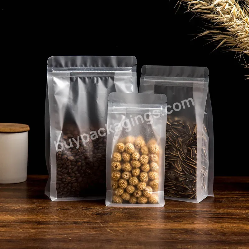 In Stock Wholesale Transparent Plastic Food Grade Nut Cookie Resealable Zipper Coffee Flat Bottom Sealed Bag - Buy Flat Bottom Sealed Bag,Transparent Plastic Flat Bottom Sealed Bag,Coffee Flat Bottom Sealed Bag.