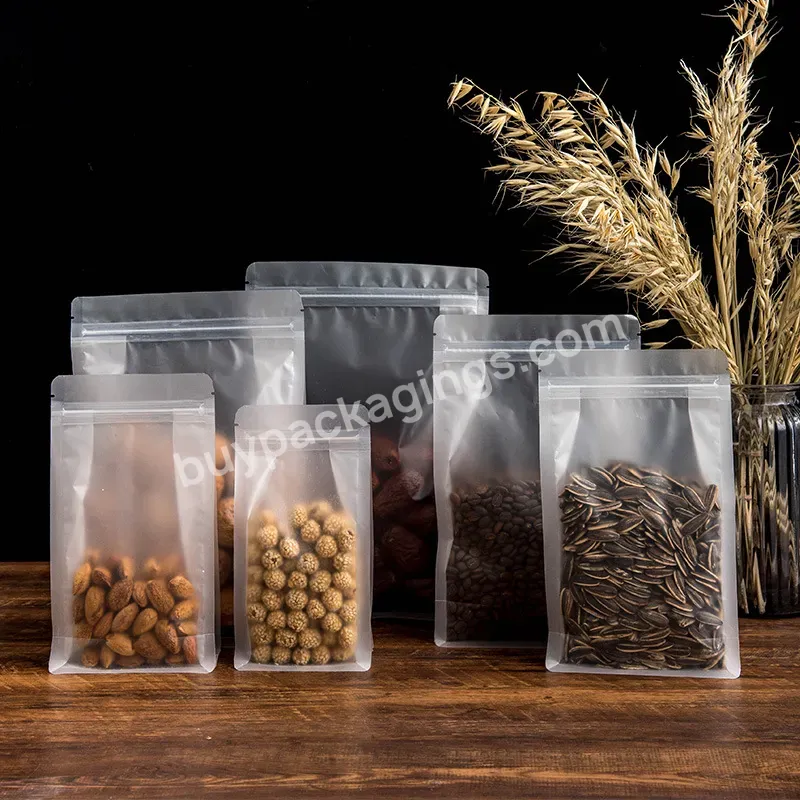 In Stock Wholesale Transparent Plastic Food Grade Nut Cookie Resealable Zipper Coffee Flat Bottom Sealed Bag - Buy Flat Bottom Sealed Bag,Transparent Plastic Flat Bottom Sealed Bag,Coffee Flat Bottom Sealed Bag.