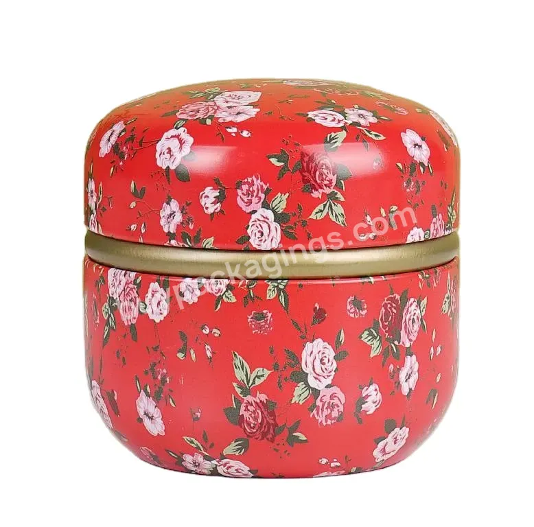 Japanese Style Portable Small Tin Containers Round Tea Caddy Tinplate Household Sealed Tea Packaging Box - Buy Tea Packaging Box,Small Tin Containers,Tea Caddy Tinplate.