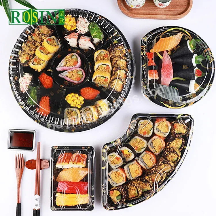 Japanese Sushi Boat Tray Food Packaging Plastic With Lid Wholesale Disposable Plate Dish Food Container Ps Custom Color Enamel - Buy Sushi Containers Separate Lid,Boat Clear Plastic Sushi Container,Disposable Sushi Boat With Lid.