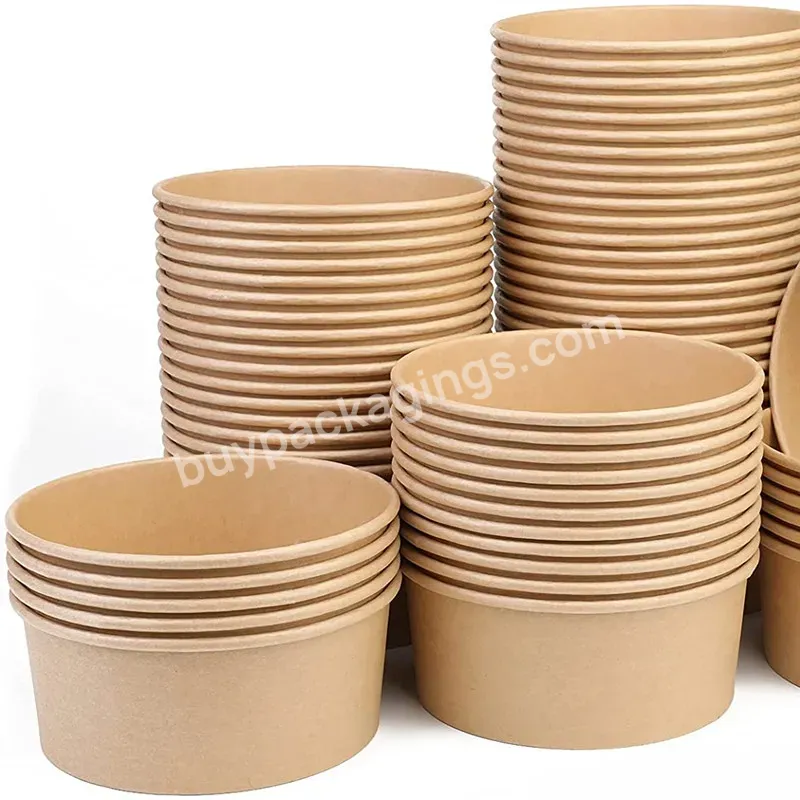 Kraft Bowls Custom Print Disposable Rice Bowl For Fastfood Packaging Kraft Paper Bowls - Buy Disposable Rice Bowl,Fastfood Packaging,Kraft Paper Bowls.