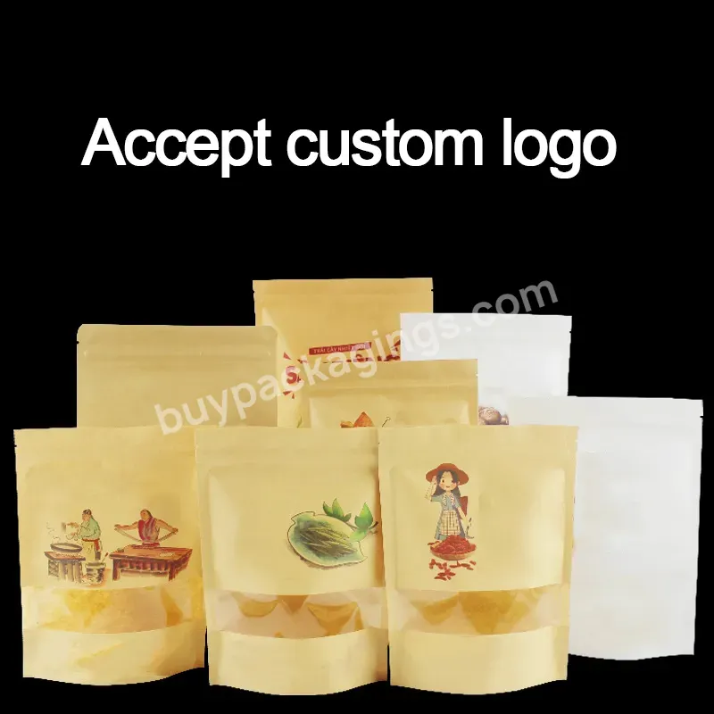 Kraft Mylar Plastic Package Paper Composite Food Zip Lock Bag With Clear Window - Buy Mylar Bag,Paper Plastic Composite Bag Kraft Paper Plastic Composite Bag Mylar Bags With Clear Window Zip Lock Plastic Bag With Custom Logo,Resealable Shipping Zip L