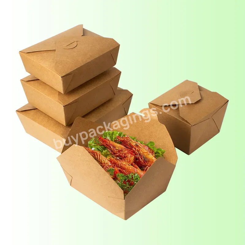 Kraft Paper Box Disposable Customized Take Away Paper Lunch Box Chinese Factory Disposable Fast-food Salad Takeaway Lunch Box - Buy Take Away Paper Lunch Box,Kraft Paper Box,Disposable Paper Lunch Box.
