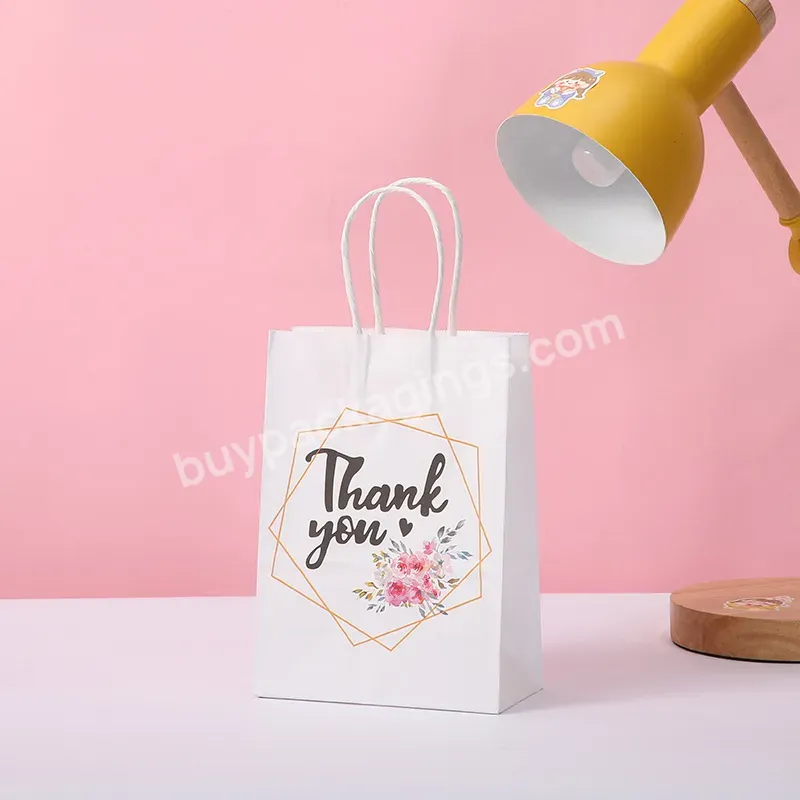 Kraft Paper Gift Bags With Handles Brown Thank You Bag Business Boutique Wedding Party Favors - Buy Wedding Packaging,Plain Cheap Brown Paper Bags With Handles,Paper Food Bag Paper Bag For Gift Baby Gift Bag.