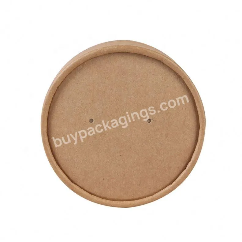 Kraft paper thickened fashion quality biodegradable disposable soup bowl with cover customized wholesale