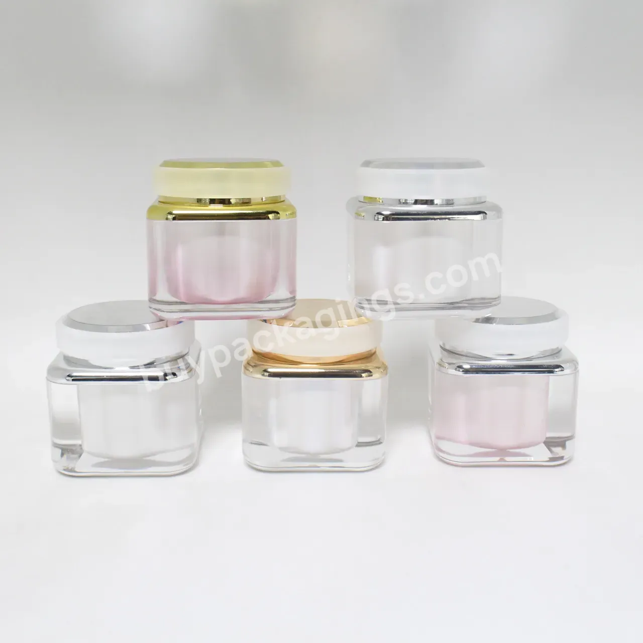 Lady Cosmetics Packaging 15g/30g/50ml/100ml Acrylic Luxury Gold Empty Lotion Bottle And Cream Jar/container - Buy Cosmetic Acrylic Jar,Acrylic Jar Cosmetic,Acrylic 50ml Jar.