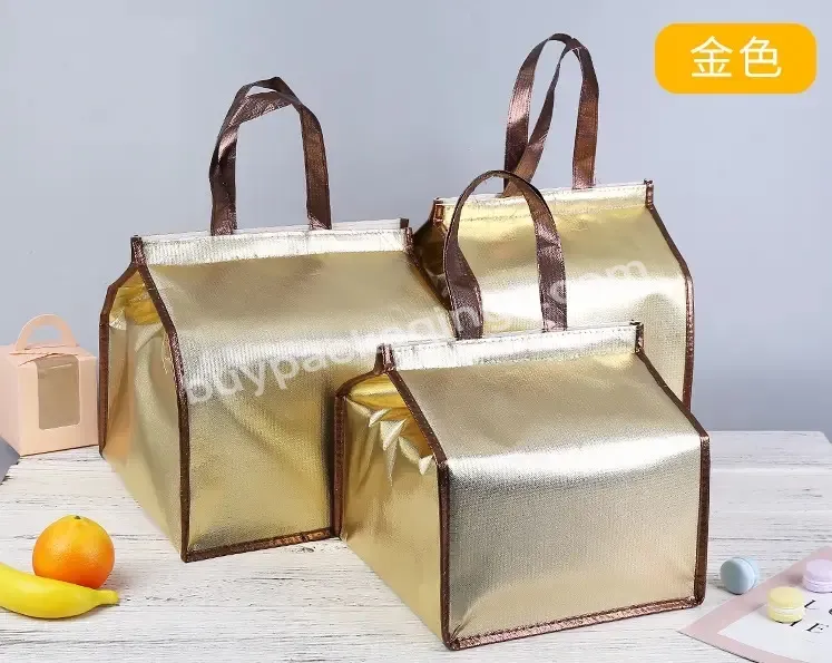 Laminated Thermal Insulated Foldable Breathable Nonwoven Box Type Cooler Bag For Food Delivery - Buy Non Woven Box Type Cooler Bags For Food,Laminated Thermal Insulated Foldable Breathable,Food Delivery.