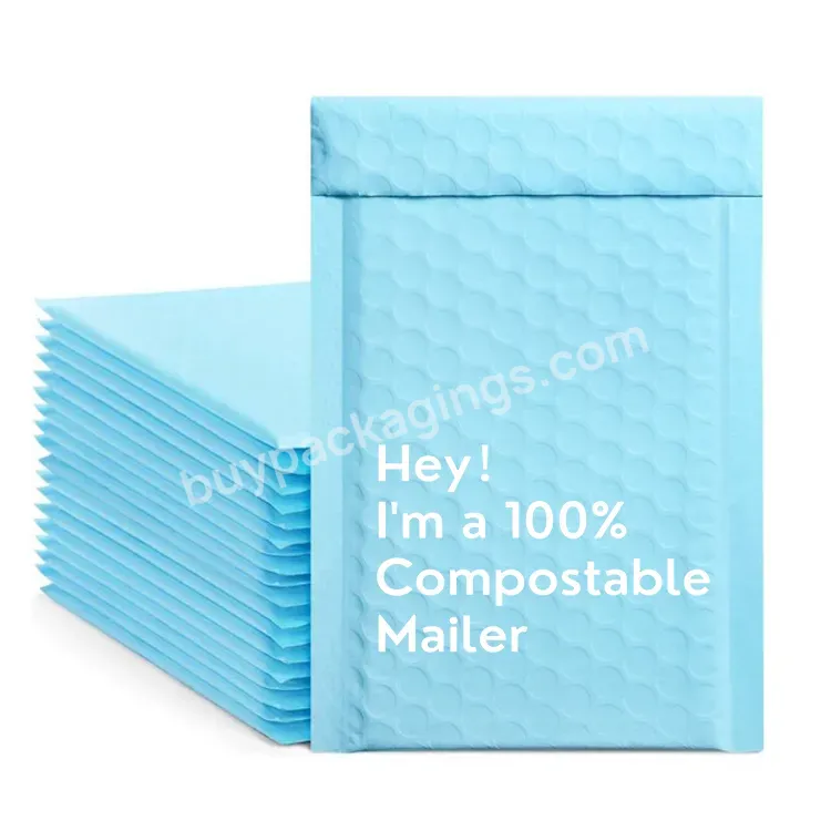 Landfill Eco Friendly Packaging Envelopes Compostable Envelopes Mailing Bags Blue Compostable Bubble Mailers - Buy Compostable Bubble Mailers,Environmentally Friendly Envelopes,Custom Bubble Mailer.