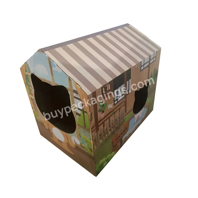 Large Corrugated Milk Box Shape Pet Toys Outdoor Cat House Cardboard House For Cats - Buy Cat House,Cardboard Cat Houses,House For Cats.