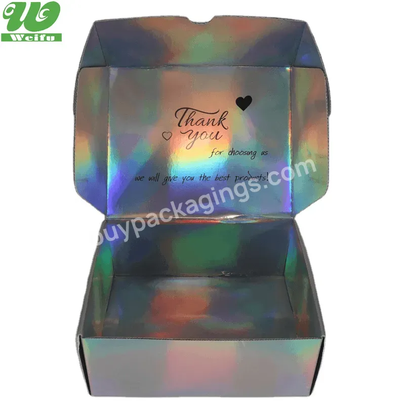 Large Holographic Cosmetic Thin Cardboard Corrugated Paper Friendly Packaging Mail Pack Shipping Carton Box Sample - Buy Corrugated Paper Box For Woman Hoodies,Corrugated Box For Cookware Corrugated Box Bag,Modern Novel Design Shipping Corrugated Box.