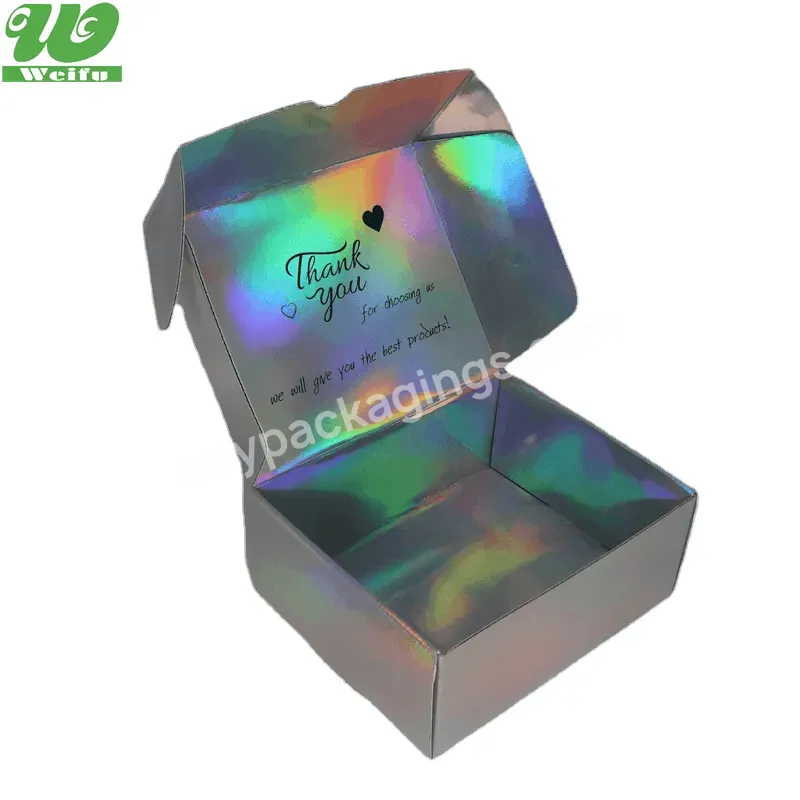 Large Holographic Cosmetic Thin Cardboard Corrugated Paper Friendly Packaging Mail Pack Shipping Carton Box Sample - Buy Corrugated Paper Box For Woman Hoodies,Corrugated Box For Cookware Corrugated Box Bag,Modern Novel Design Shipping Corrugated Box.