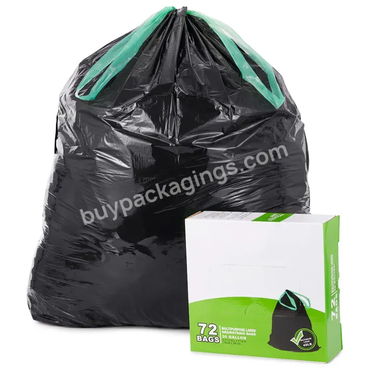 Large Industrial Garbage Bag 30 Gallons Drawstring Trash Bags Packaging Rubbish Pouch - Buy Bag Garbage Bag Price Garbage Bag Packaging,Industrial Garbage Bag,Trash Bags.
