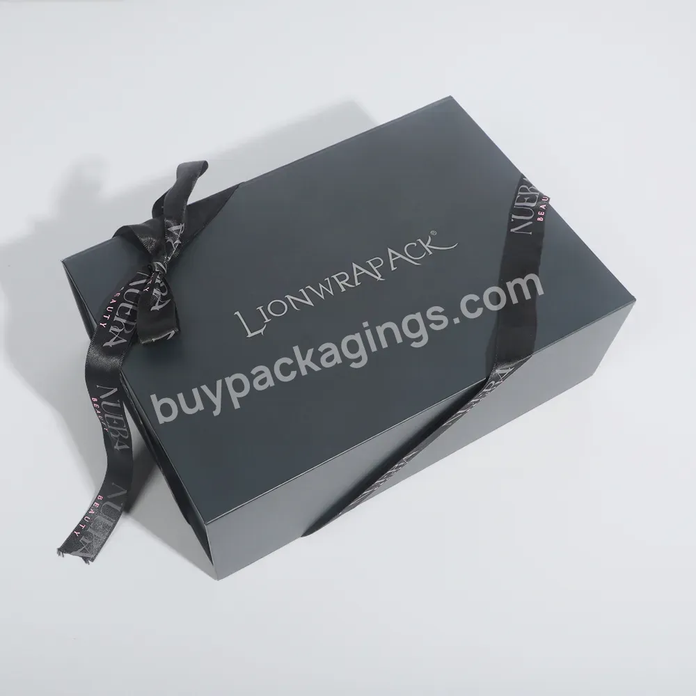 Large Luxury Custom Logo Branded Paper Box Big Black Magnetic Folding Clothing Gift Box Packaging - Buy Black Clothing Box,Clothing Gift Box,Custom Branded Clothing Box.