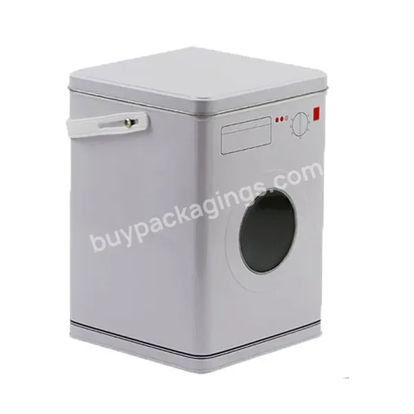 Laundry Washing Powder Metal Tin Box Packaging Detergent Tin Container With Plastic Handle - Buy Washing Powder Tin Box,Detergent Tin Container,Tin Box With Handle.