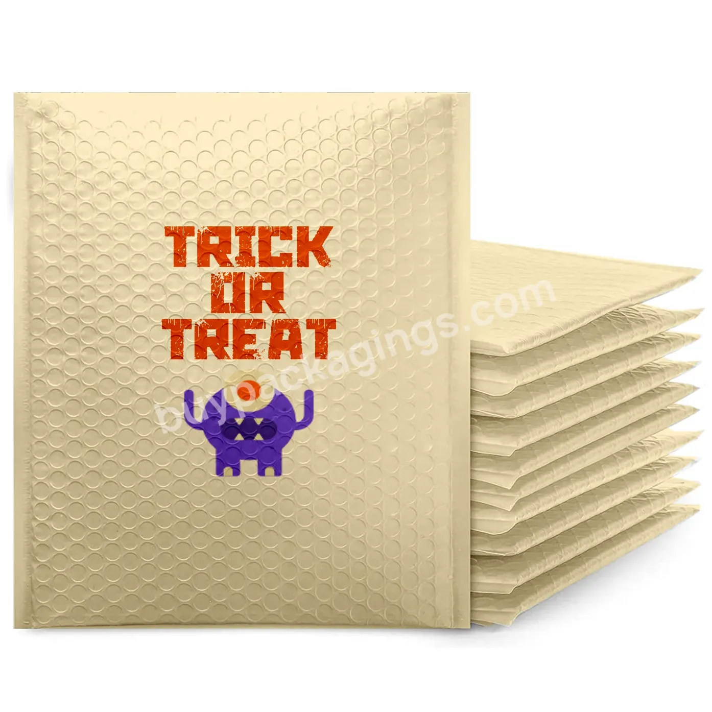 Light Yellow Halloween Colored Poly Bubble Mailers Bags Padded Envelope With Logo Custom Bubble Mailer - Buy Halloween Bubble Bags,Bubble Mailing Bag,Shipping Bag.