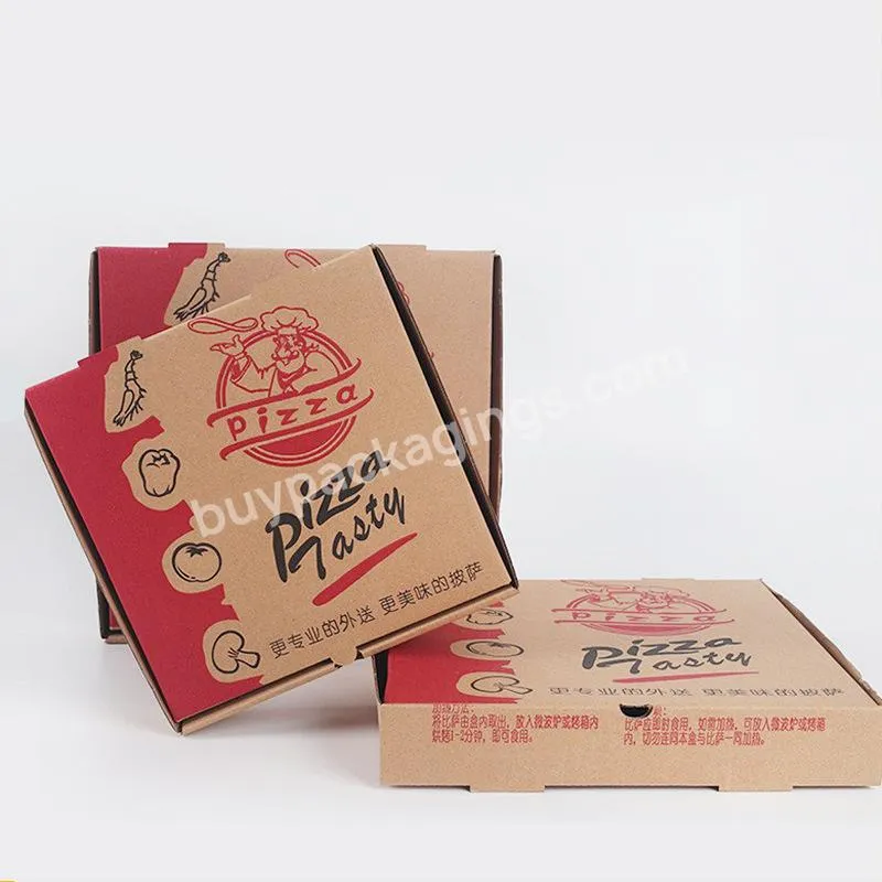 logo and image customized kraft color pizza box