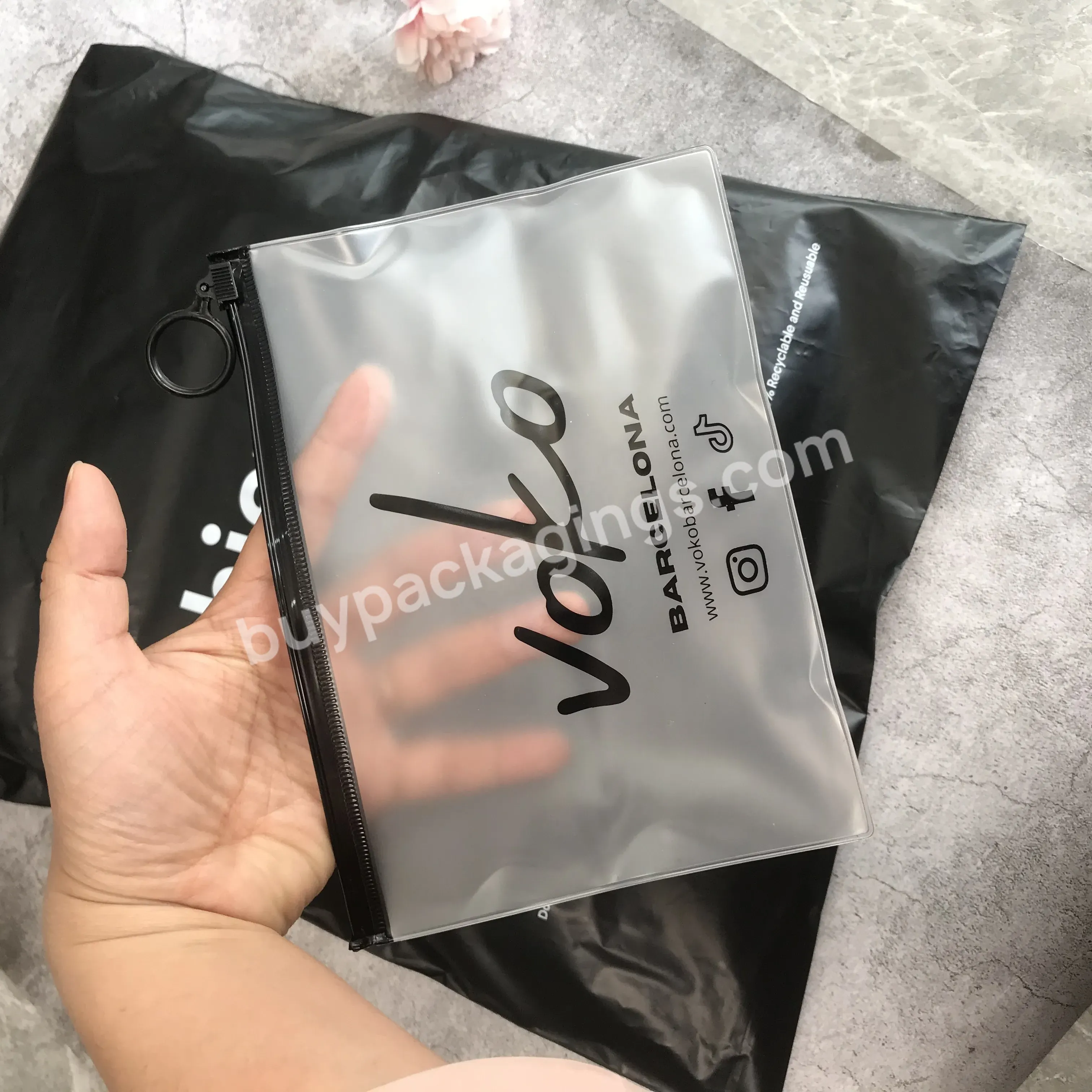 Logo Frosted Pvc Clothing Packaging Plastic Zipper Bag - Buy Zipper Bag,Pvc,Plastic Zipper Bag.
