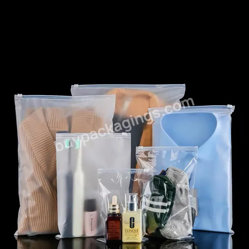 Low Moq Clear Tote Bag With Black Zipper Bag With Logo - Buy Custom Matte/frosted Biodegradable Plastic Packaging Zipper Bags T Shirt Swimwear Zip Lock Clothing Bags With Log,Wholesale Custom Frosted Zipper Plastic Bags For Clothes Packaging With You