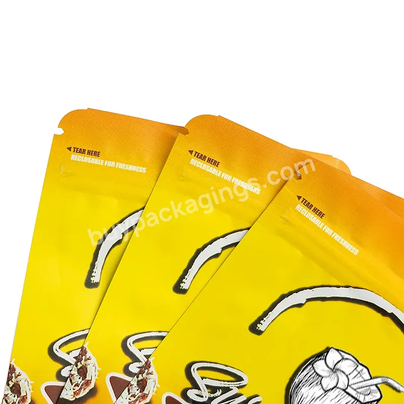 Low Moq Custom Printed Waterproof Smell Proof Zipper Mylar Resealable Aluminum Foil Stand Up Food Packaging Pouch Bag For Snack - Buy Resealable Self-supporting Aluminum Foil Food Packaging Bags,Custom Full Color Printed Zip Lock Mylar Stand Up Packa
