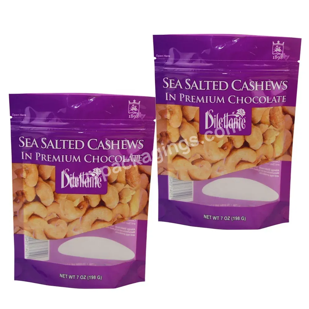 Low Moq Custom Sea Salted Cashew Nuts Snack Food Stand Up Pouch With Zipper And Window - Buy Stand Up Pouch With Zipper,Food Stand Up Pouch,Food Stand Up Pouch With Zipper.