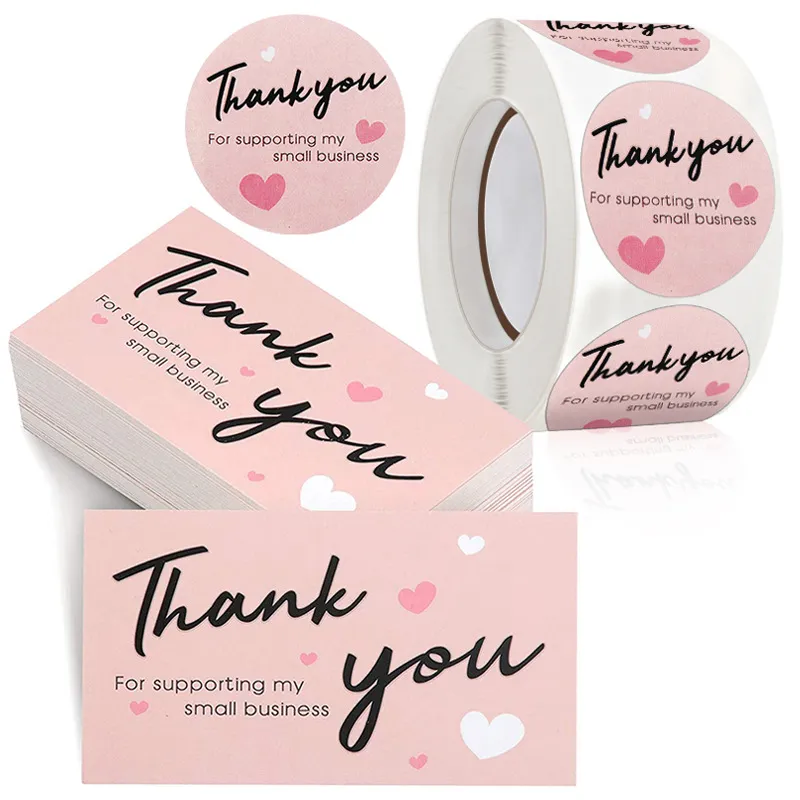 Low MOQ High Quality Thank You Cards Stickers Thank You Stickers Floral Thank You Stickers Floral