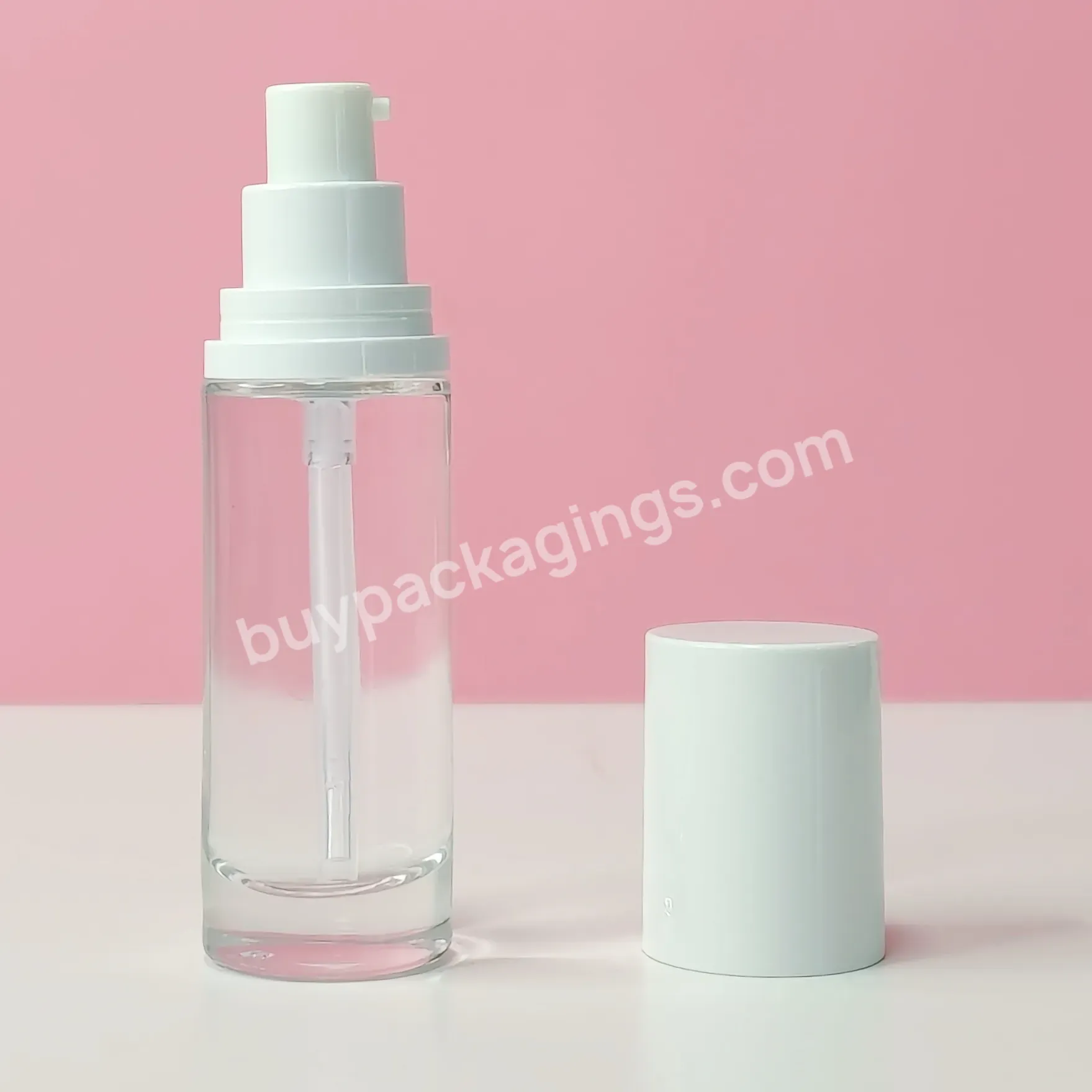 Luxury 15ml 1oz 30ml Custom Foundation Glass Lotion Pump Bottle Frosted Clear Glass Cosmetic Bottle - Buy Refillable Glass Bottle,30ml Frosted Glass Bottle,Customised Glass Bottle.