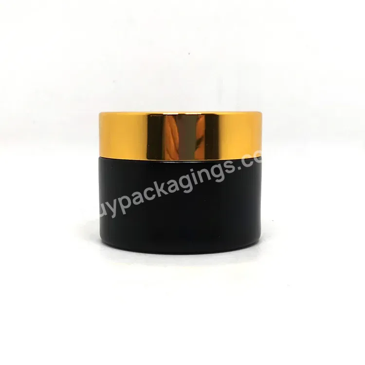 Luxury 1oz 2oz 30g 50g 100g Custom Cosmetics Face Cream Containers Empty White Matte Black Glass Cosmetic Jars With Lids