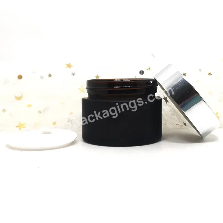Luxury 1oz 2oz 30g 50g 100g Custom Cosmetics Face Cream Containers Empty White Matte Black Glass Cosmetic Jars With Lids