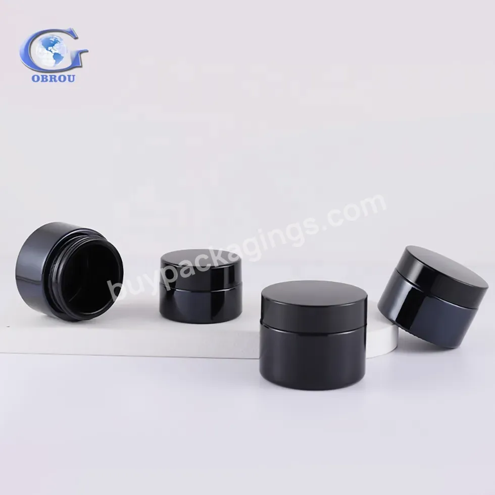 Luxury 20g 30g 50g Black Empty Face Cream Container Cosmetic Black Glass Jar With White Lid - Buy Black Glass Jar,Cosmetic Black Glass Jar,Cream Black Glass Jar.