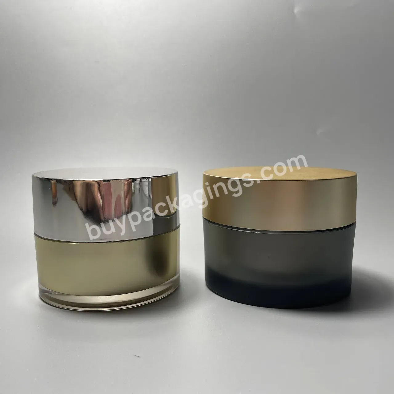 Luxury 30g 50g Custom Face Cream Containers Cosmetic Acrylic Jar Round Double Acrylic Cream Jar
