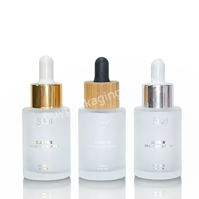 Luxury 30ml Flat Shoulder Frosted Cosmetic Serum Essential Oil Hair Oil Beard Oil Glass Dropper Bottle With Dropper Cap 1oz - Buy 30ml Dropper Bottle,Essential Oil Bottle With Dropper,Serum Bottle Glass.