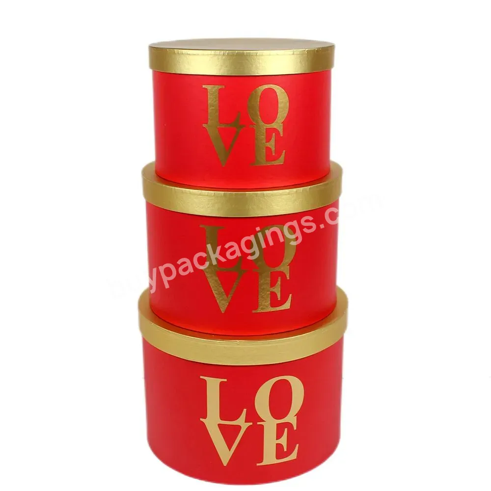 Luxury 3pcs/set Round Cylindrical Flower Box Gift Cardboard Box With Love Letter Printing - Buy 3pcs/set Round Cylindrical Flower Box,Gift Cardboard Box,Cardboard Box With Love Letter Printing.