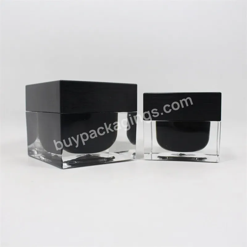 Luxury Black Cosmetic Jar Container Pot Face Cream Jar Acrylic Jar 30g 50g Skincare Packaging Emballage Cosmetique - Buy Acrylic Jar For Cream,50 Ml Acrylic Cosmetic Jar,Acrylic Cream Jar 50ml.