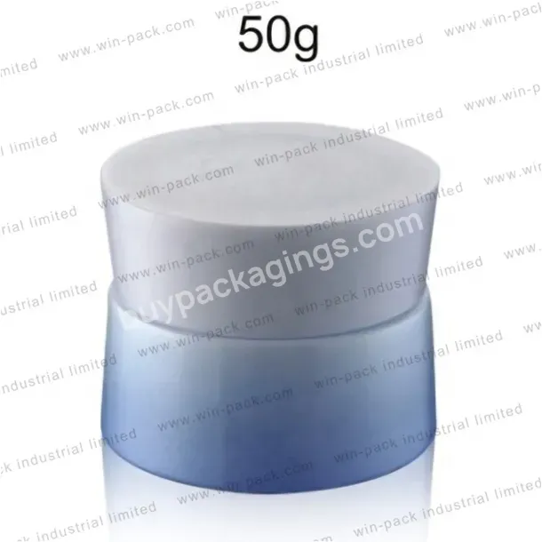 Luxury Blue Glass Cream Jar Glass Cosmetic Packaging For Skin Care Cream - Buy Luxury Glass Cream Jar,Glass Cream Jar 50g,Frosted Glass Cream Jar.