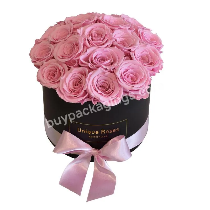 luxury cardboard packaging box with lid for mushroom roses gift paper pot round rose flower hat box