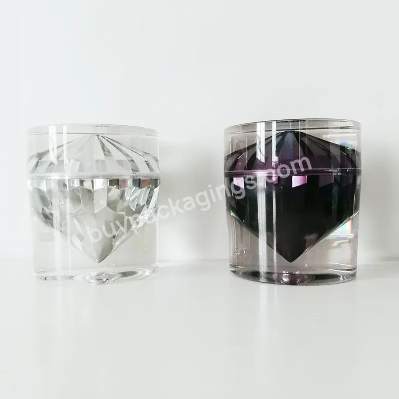 Luxury Cosmetic Container Packing Double Wall 15g 50g Diamond Acrylic Plastic Cream Jar For Lotion Cream - Buy 15g 50g Diamond Jar,Diamond Cream Jar,Luxury Acrylic Container.