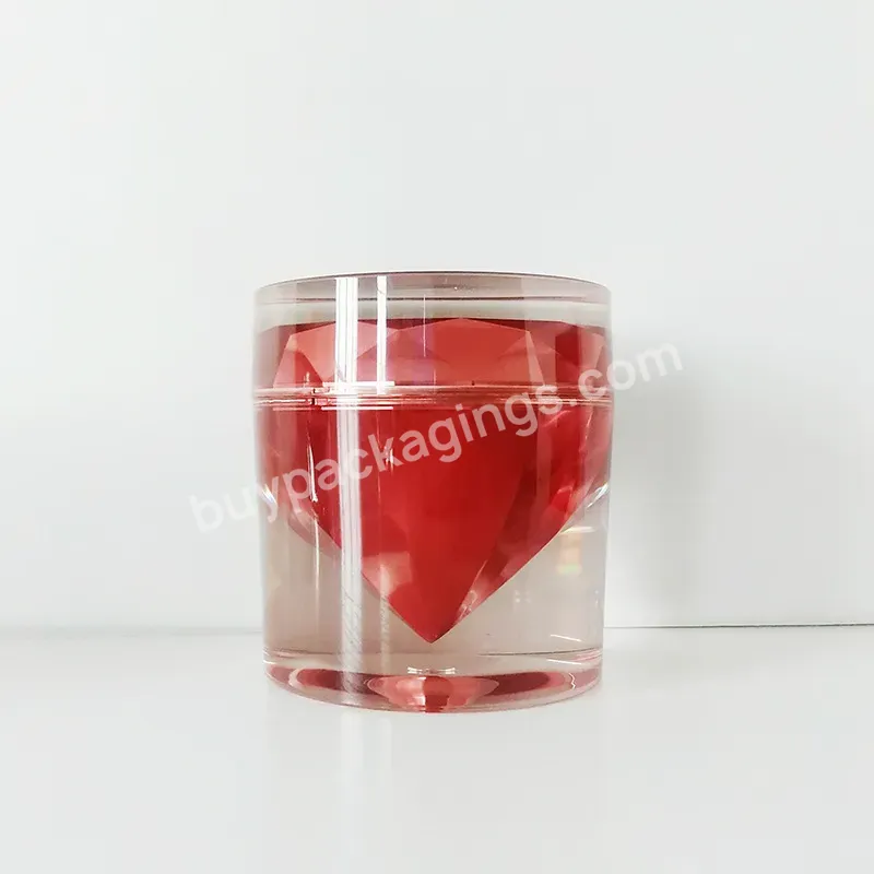 Luxury Cosmetic Container Packing Double Wall 15g 50g Diamond Acrylic Plastic Cream Jar For Lotion Cream - Buy 15g 50g Diamond Jar,Diamond Cream Jar,Luxury Acrylic Container.