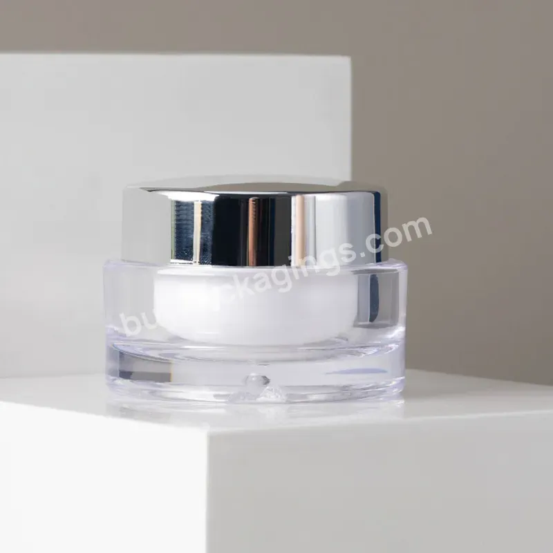 Luxury Cosmetic Containers 30g Acrylic Double Wall Round Plastic Cream Jar For Face Skin Care - Buy Luxury Cosmetic Containers 30g Acrylic Plastic Cream Jar,Double Wall 30g Gold Square Cosmetic Shave Cream Plastic Acrylic Jar Container With Cover,Cos