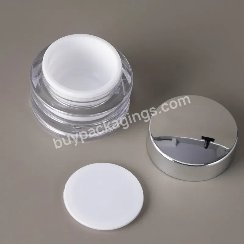 Luxury Cosmetic Containers 30g Acrylic Double Wall Round Plastic Cream Jar For Face Skin Care - Buy Luxury Cosmetic Containers 30g Acrylic Plastic Cream Jar,Double Wall 30g Gold Square Cosmetic Shave Cream Plastic Acrylic Jar Container With Cover,Cos