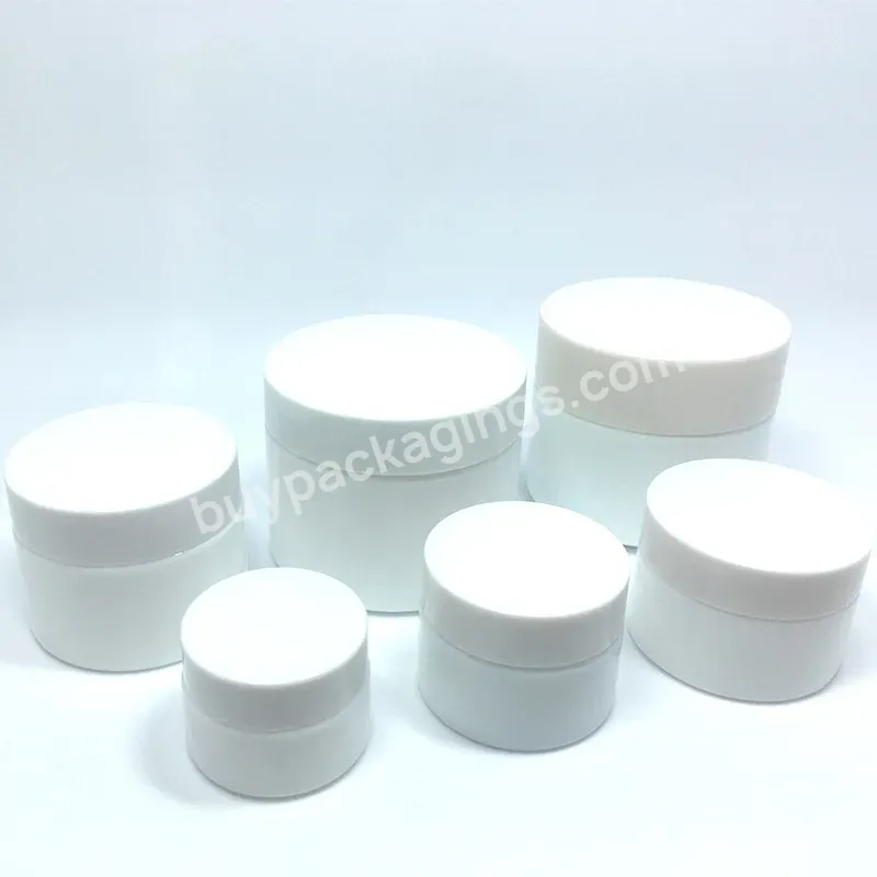 Luxury Cosmetic Packaging Opal White Glass Cream Jars Round Empty Container With Bamboo Cap 30g 50g - Buy Cream Jar,Cosmetic Jar 30g,Luxury Cosmetic Jar.