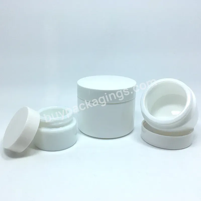 Luxury Cosmetic Packaging Opal White Glass Cream Jars Round Empty Container With Bamboo Cap 30g 50g - Buy Cream Jar,Cosmetic Jar 30g,Luxury Cosmetic Jar.